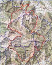 Carte représentant le Site et les communes qui en font partie 